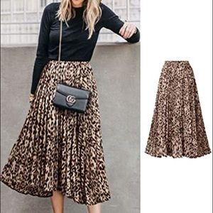 Leopard print Fashion midi skirt